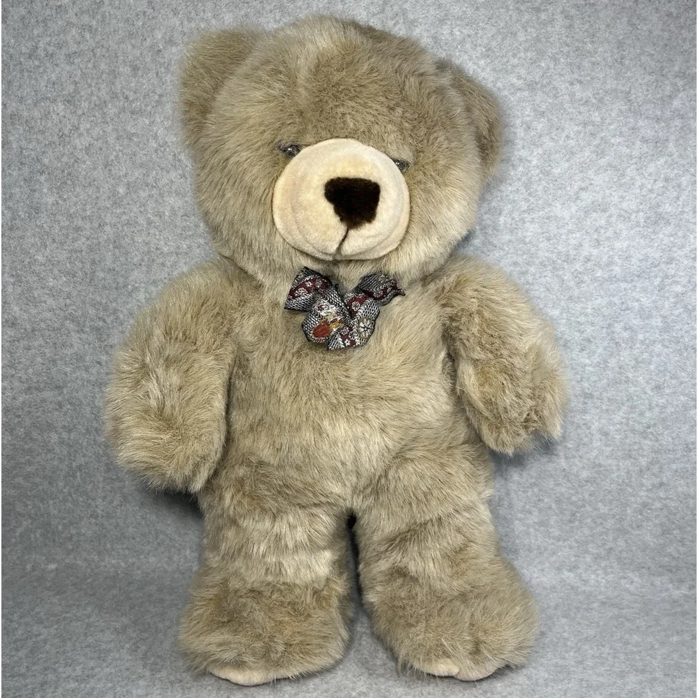 Golden Bear Co Teddy Bear Plush Bow Tie Stuffed Animal Soft Toy Seoul Korea Made